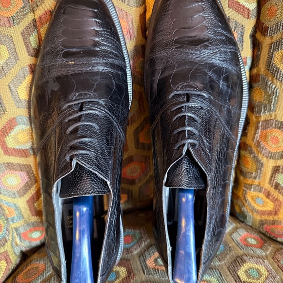 David Eden ostrich leg black "SALOMON" men's 9 Vero Cuoio - Picture 2 of 16